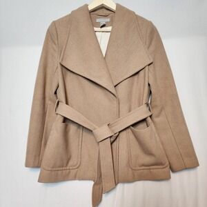 H&M Beige Wool Blend Coat Size 6